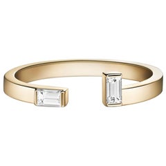 Marla Ring, Geometric Yellow Gold and Baguette Diamond Ring