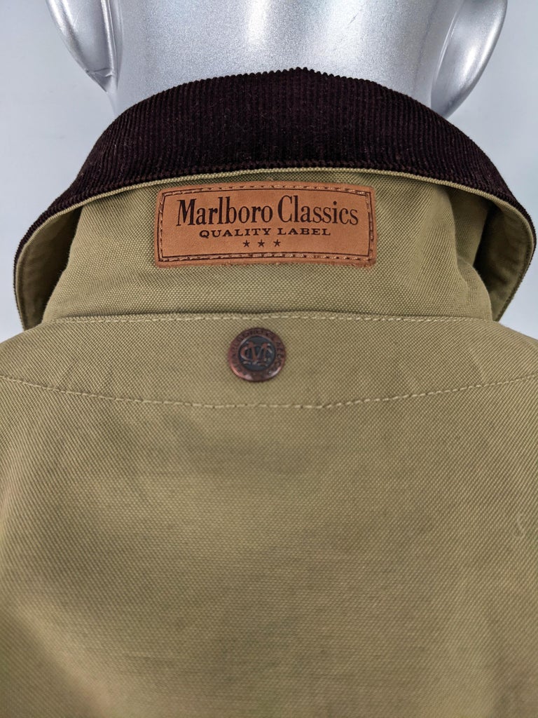 Marlboro Classics Vintage Mens Corduroy Collar Inverness Cape Trench Coat  For Sale at 1stDibs