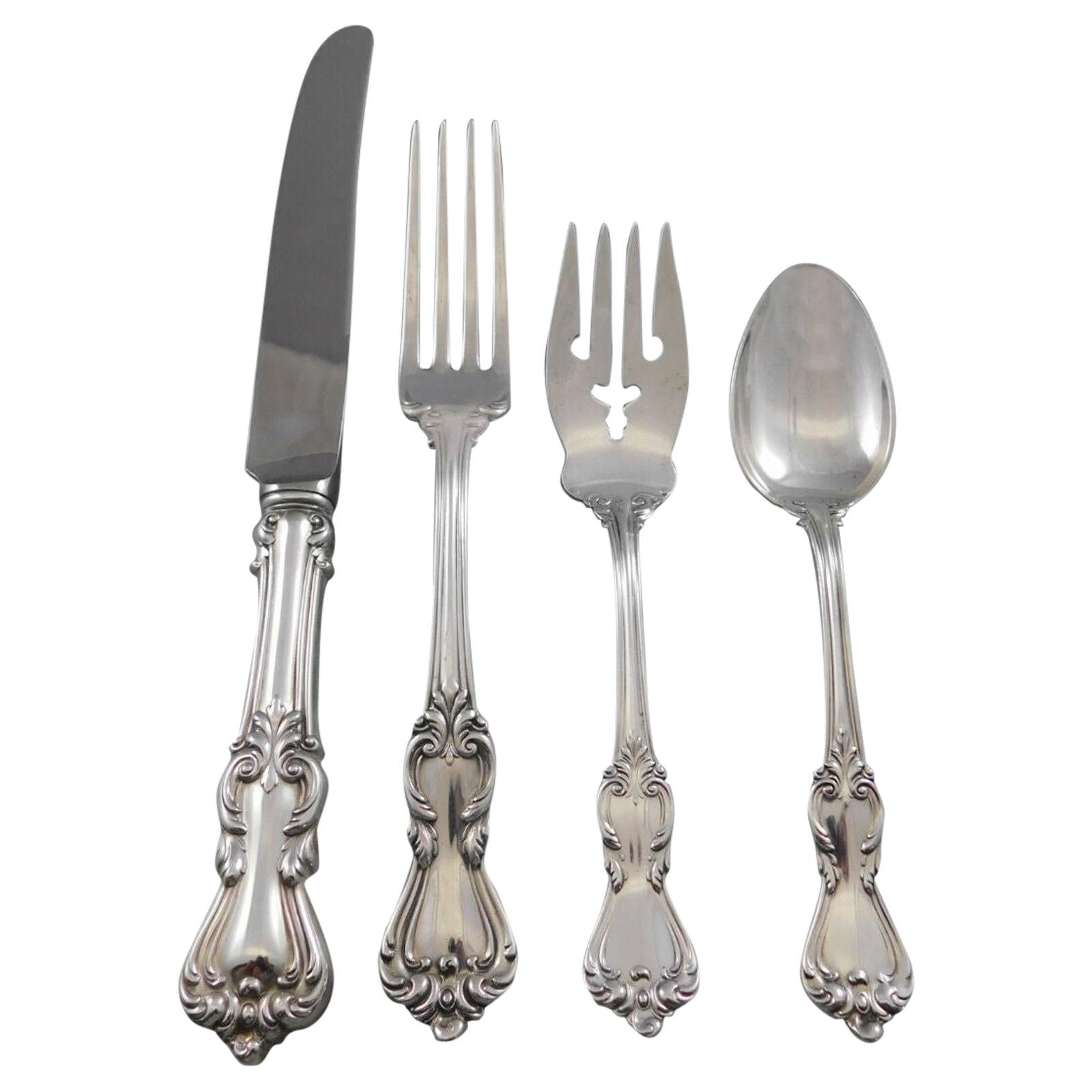 Marlborough by Reed and Barton: 56-teiliges Tafelbesteck aus Sterlingsilber für 12 Personen im Angebot