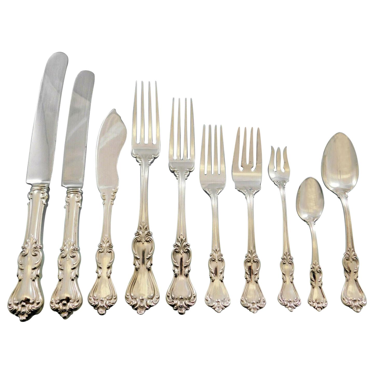Marlborough by Reed & Barton Sterling Silver Flatware Set Service Dinner 85 Pcs For Sale