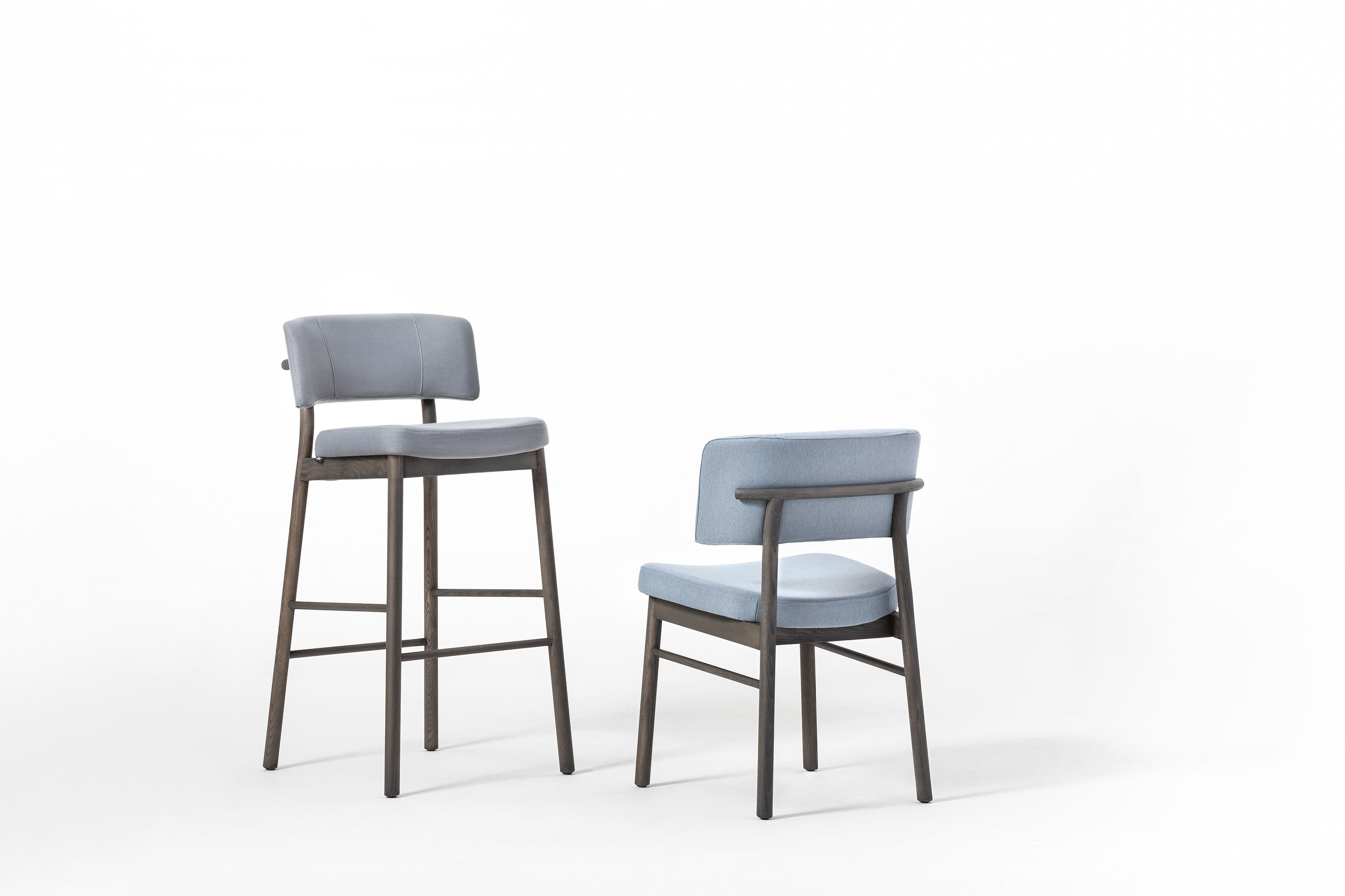 Marlen 0153-LE Stool, Bar Stool, Grey, Home, Contract, Fast-Food, Wood, Fabric For Sale 3