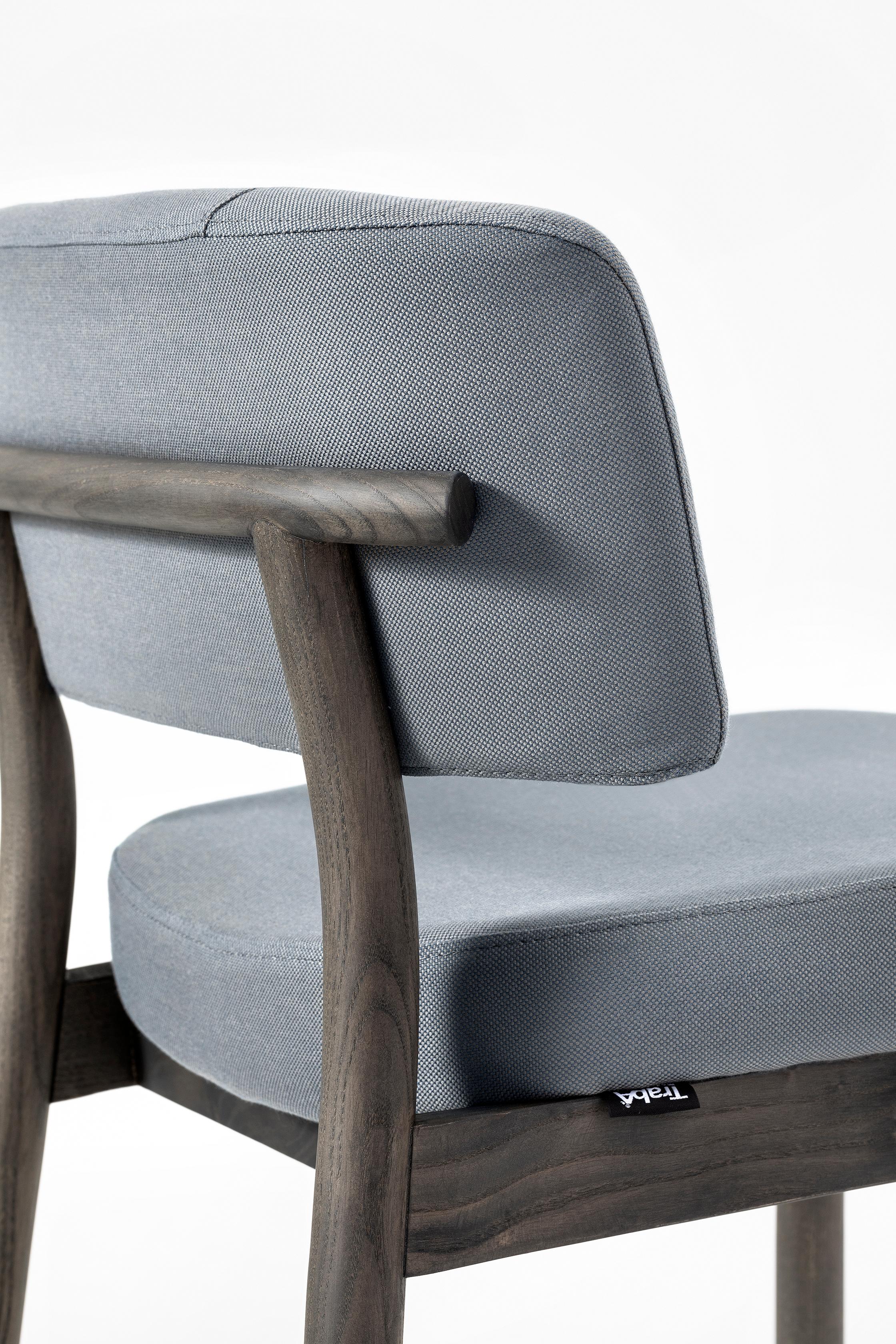 Italian Marlen 0153-LE Stool, Bar Stool, Grey, Home, Contract, Fast-Food, Wood, Fabric For Sale