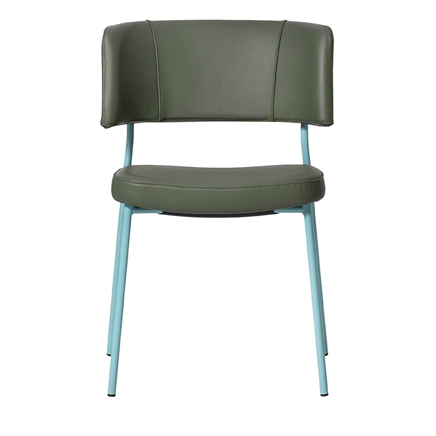 Chaise Marlen Met Im en cuir vert et métal turquoise par EP Studio en vente 4