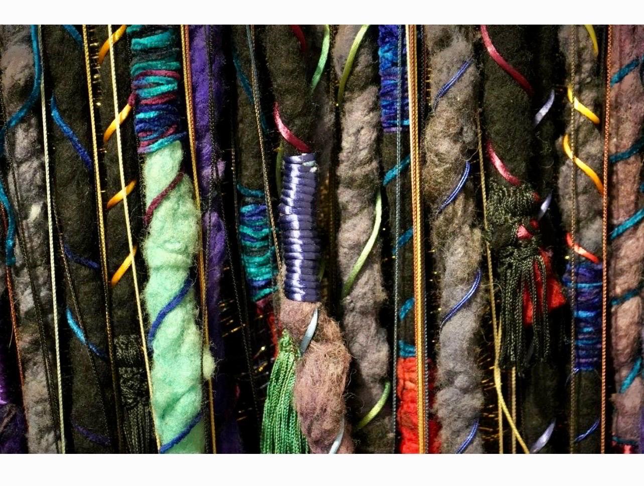 Large Handmade Tapestry Textile Wall Hanging Wool Mixed Media Marlene Richard For Sale 10