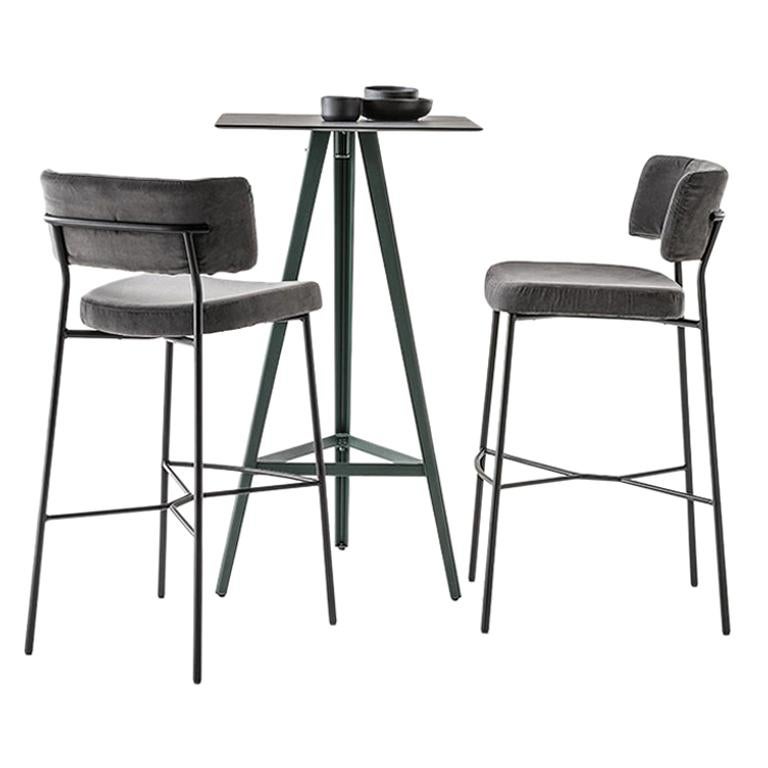 Marlen Stool, Bar Stool, Grey, Home, Contract, Fastfood, Made in Italy For Sale