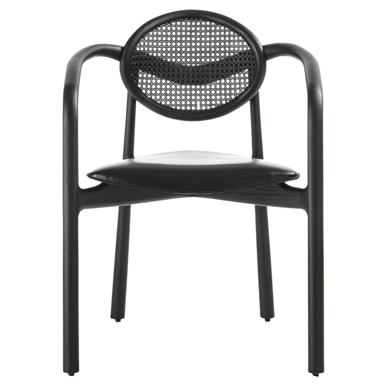 Chaise Marlena noire avec accoudoirs par Studio Nove.3 en vente