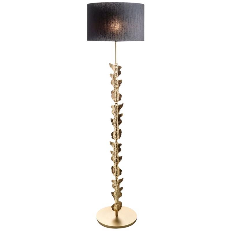Marlena Floor Lamp in Gold-Plated Brass For Sale