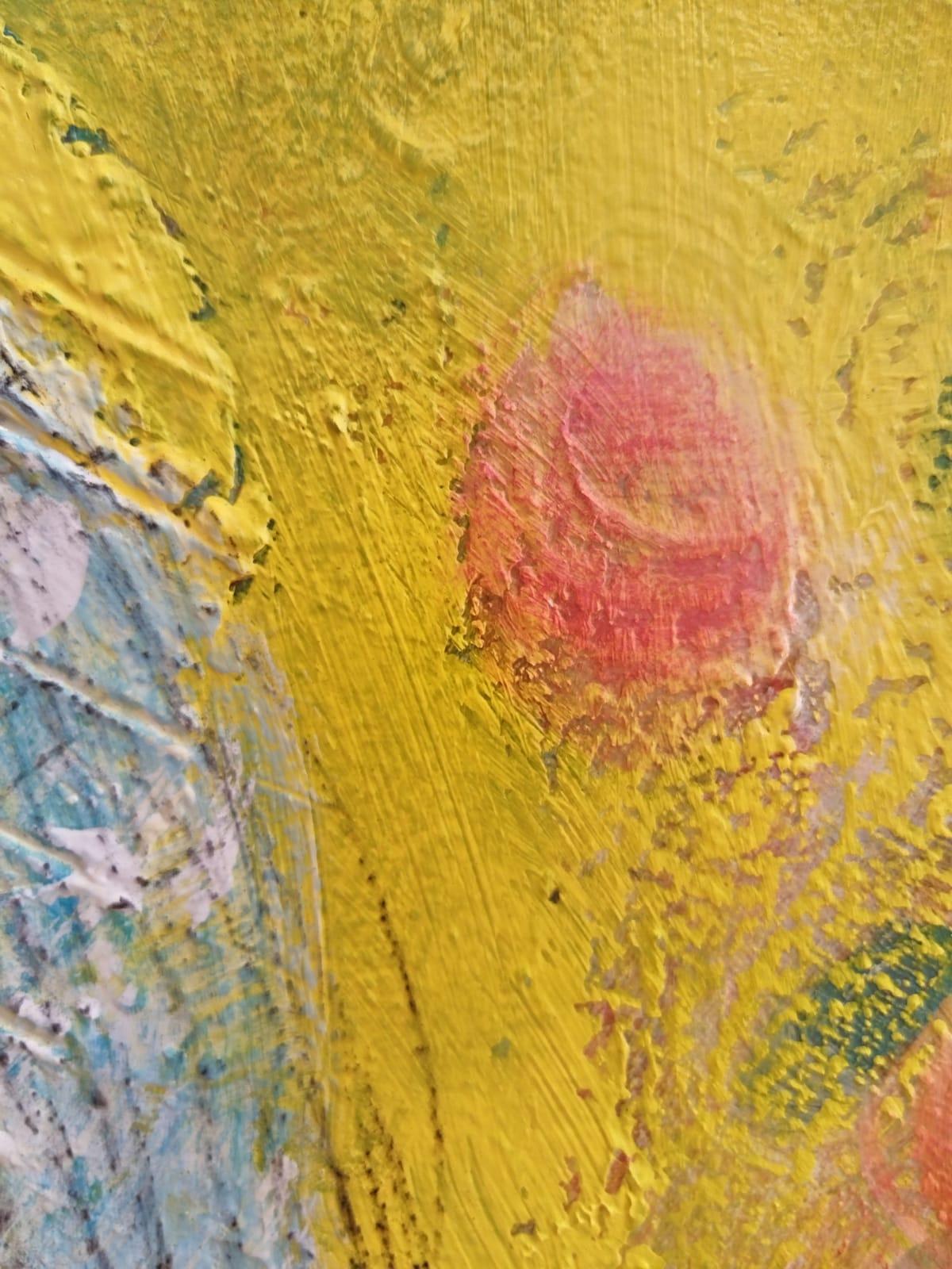 Pittura ad olio figurativa astratta colorata di grandi dimensioni 