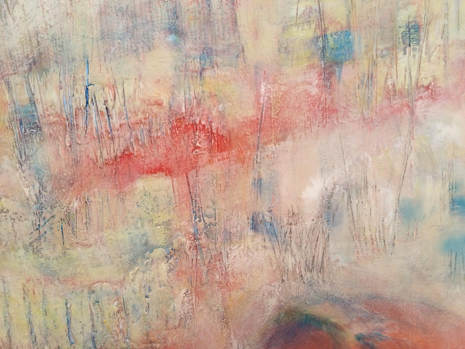 Grande pittura a olio astratta rossa 