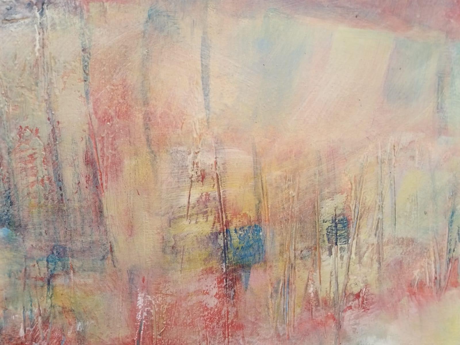 Grande pittura a olio astratta rossa 