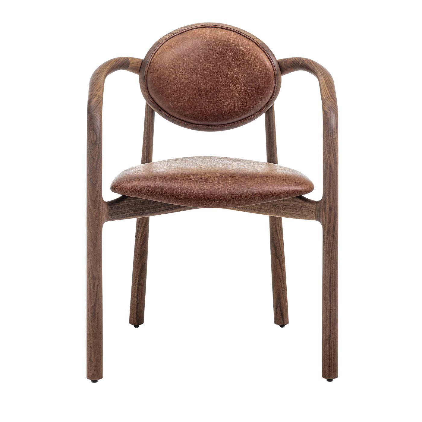 Marlena Sessel aus Leder und Holz von Enrico Pellizzoni im Angebot 2