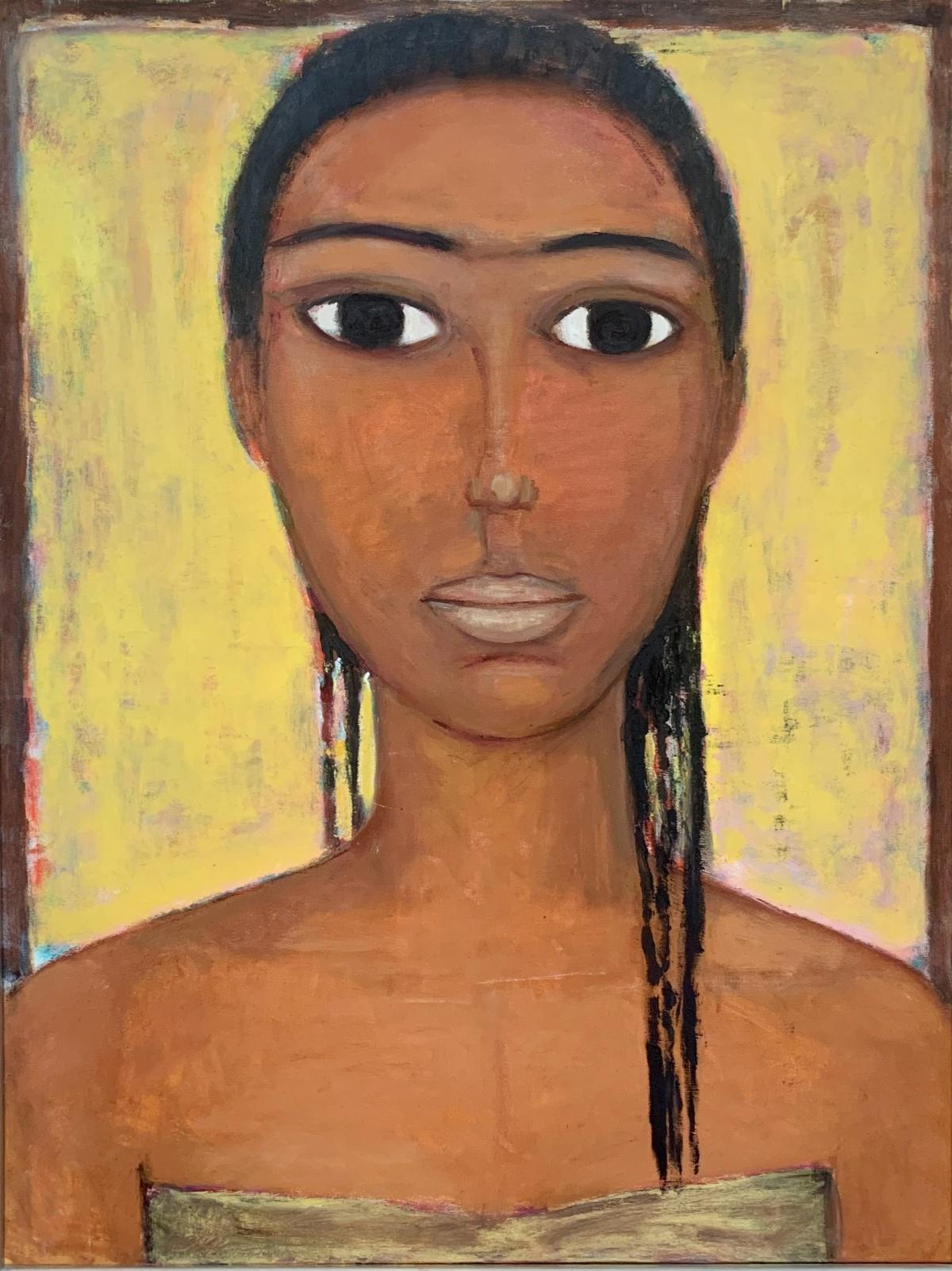 Kenyan's portrait - Afro American, Figurative oil painting, Female portrait