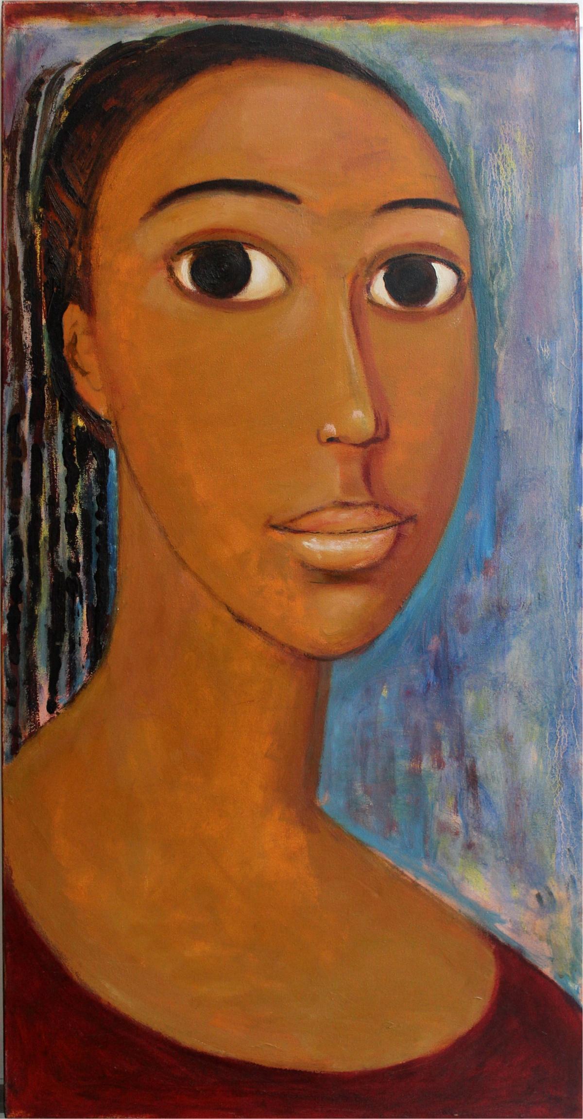Portrait Painting Marlena Nizio - Portrait - XXIe siècle, peinture figurative à l'huile afro-américaine, 