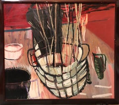 Large Modernist Figurative Abstract Oil Painting BASKET