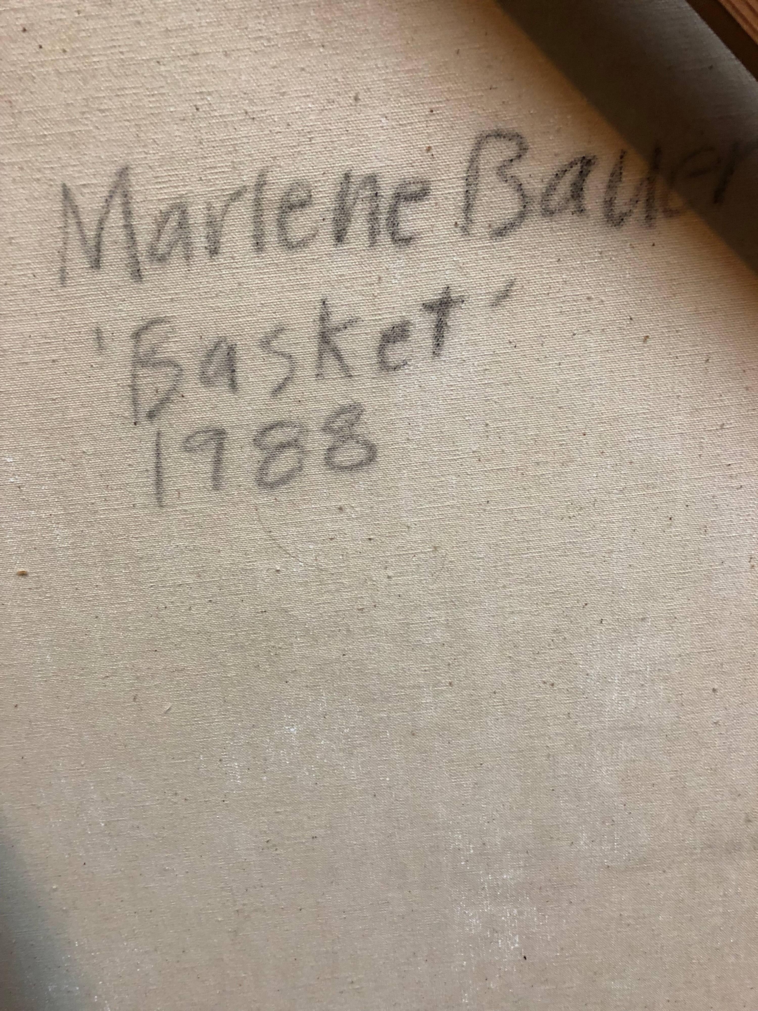 Grande pittura ad olio astratta figurativa modernista BASKET - Painting Contemporaneo di Marlene Bauer