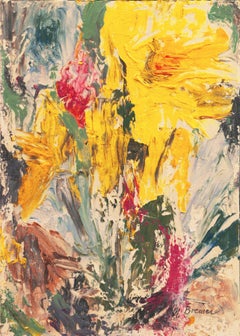 Vintage 'Abstract in Saffron and Sage', NYU, National Association Women Artists, NYAE