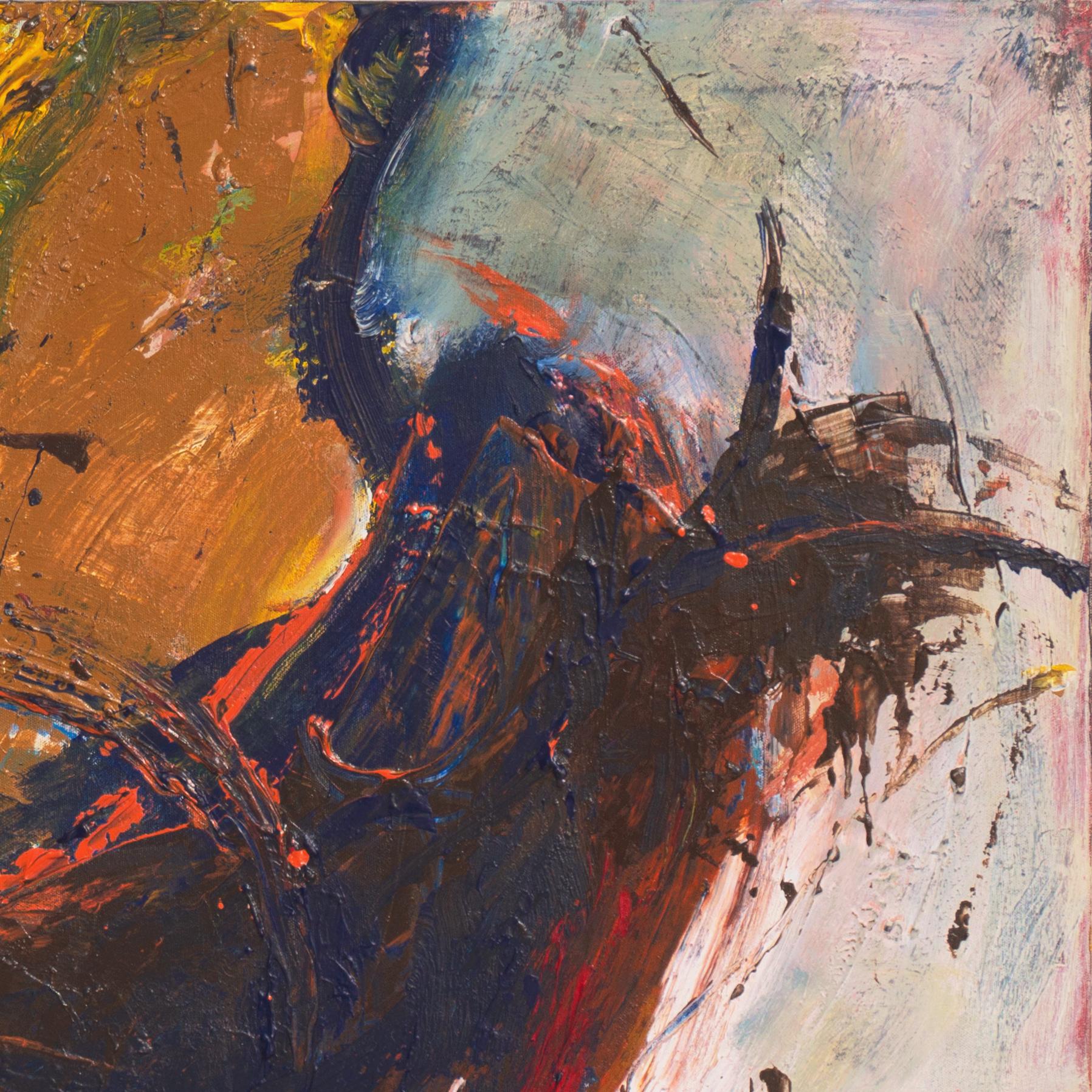 'Action Abstract, Ivory & Saffron', Paris, National Association of Women Artists - Abstract Expressionist Painting by Marlene Bremer