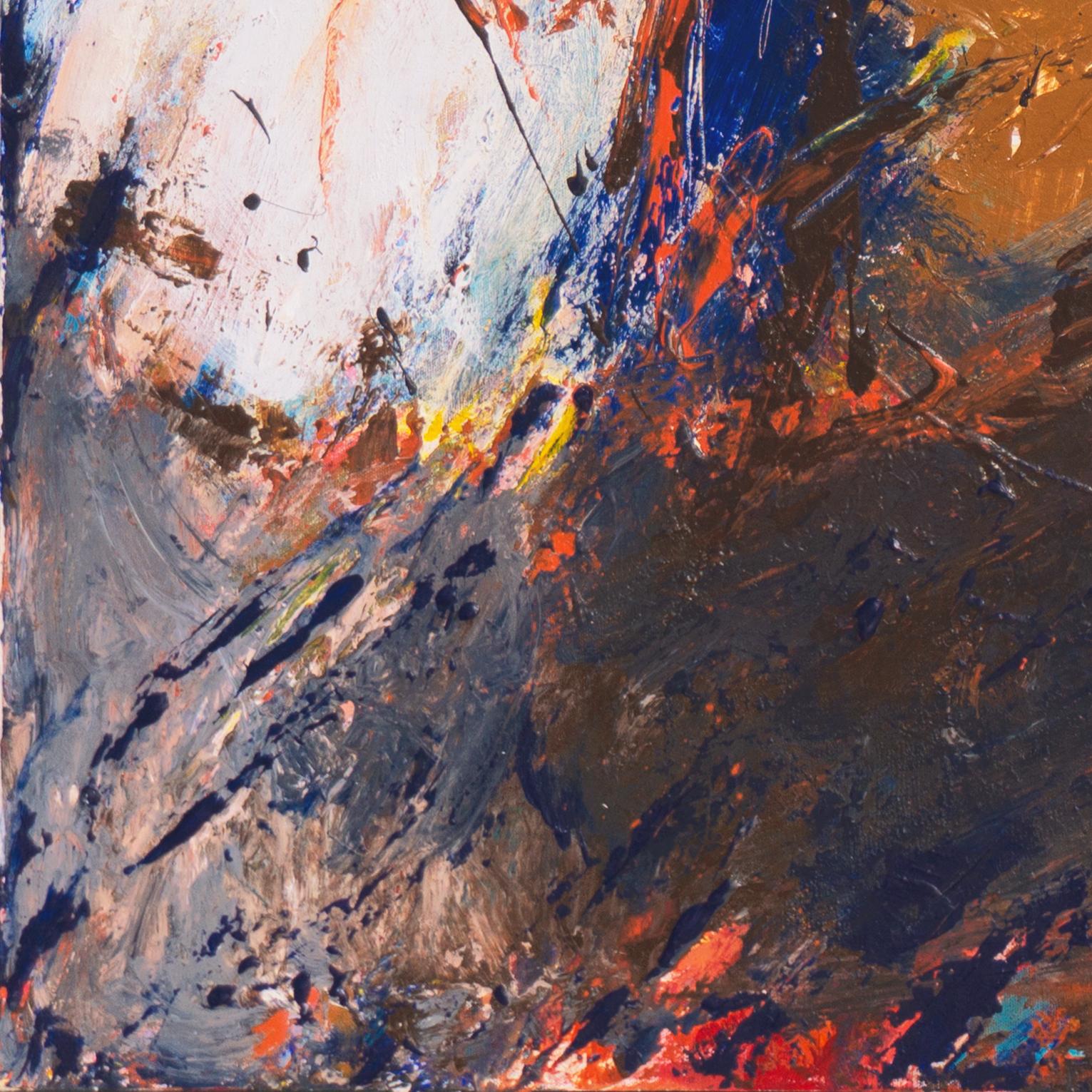'Action Abstract, Ivory & Saffron', Paris, National Association of Women Artists - Brown Abstract Painting by Marlene Bremer