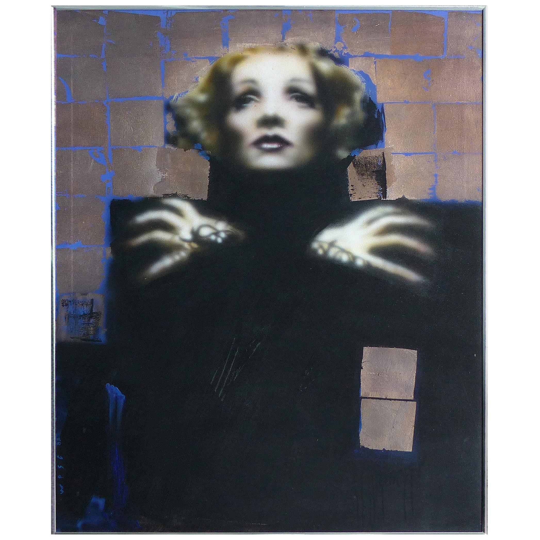 Marlene Dietrich Giclee on Canvas Signed West and Dated '82