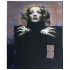 Marlene Dietrich Giclee on Canvas Signed West and Dated '82