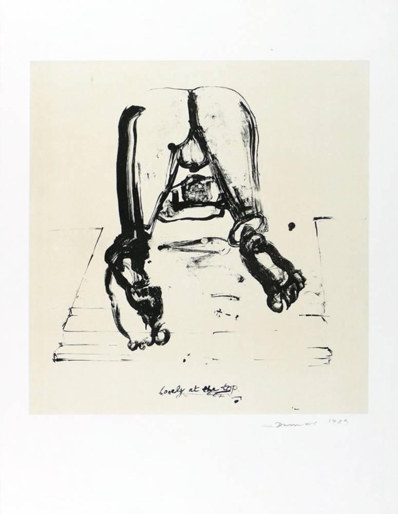 Marlene Dumas Figurative Print - Lonely at the Top, Lithograph, Contemporary Art, 20th Century
