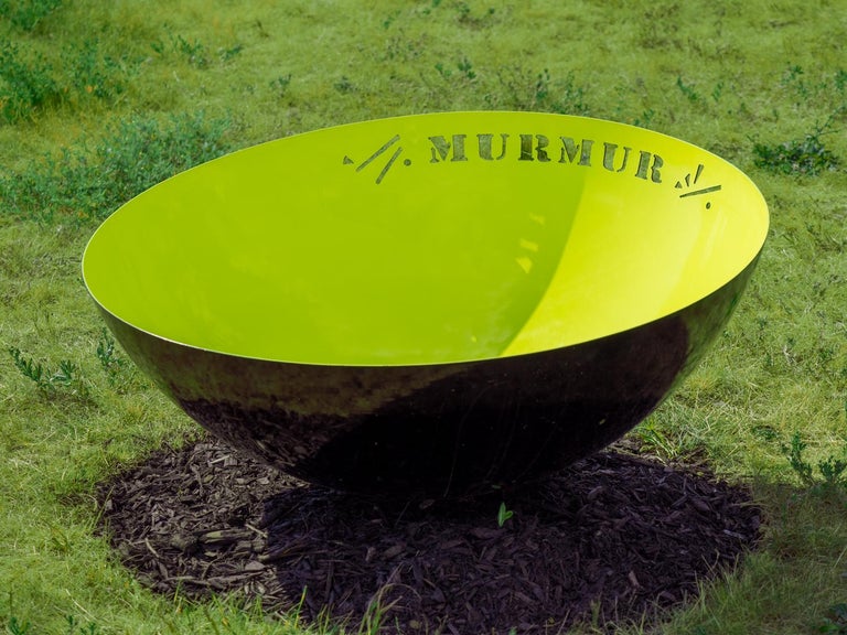 Marlene Hilton Moore Abstract Sculpture - Murmur - bright, dynamic, narrative, painted stainless steel outdoor sculpture
