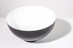 Singing Bowl Alabaster Pure - Large - Steel Sculpture, Black and White