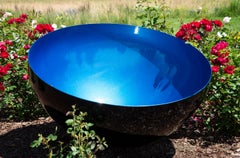 Singing Bowl Atlantic Blue - outdoor steel sculpture