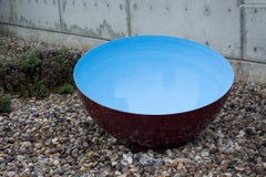 Singing Bowl Cerulean Sky Large - scultura da esterno in acciaio inox di colore blu