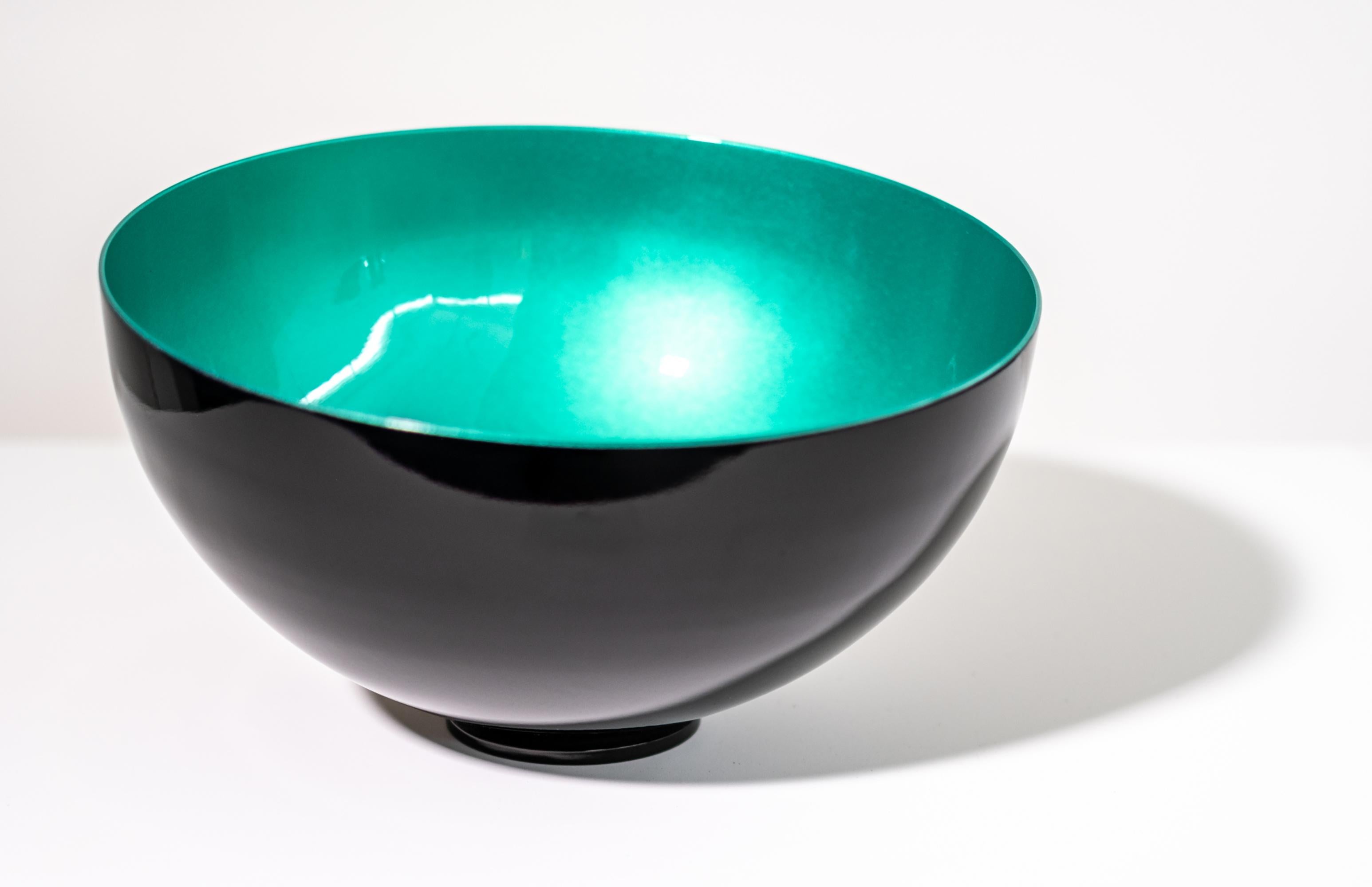 Marlene Hilton Moore Abstract Sculpture - Singing Bowl Green - Large - Singing Bowl Sculpture in Stainless Steel