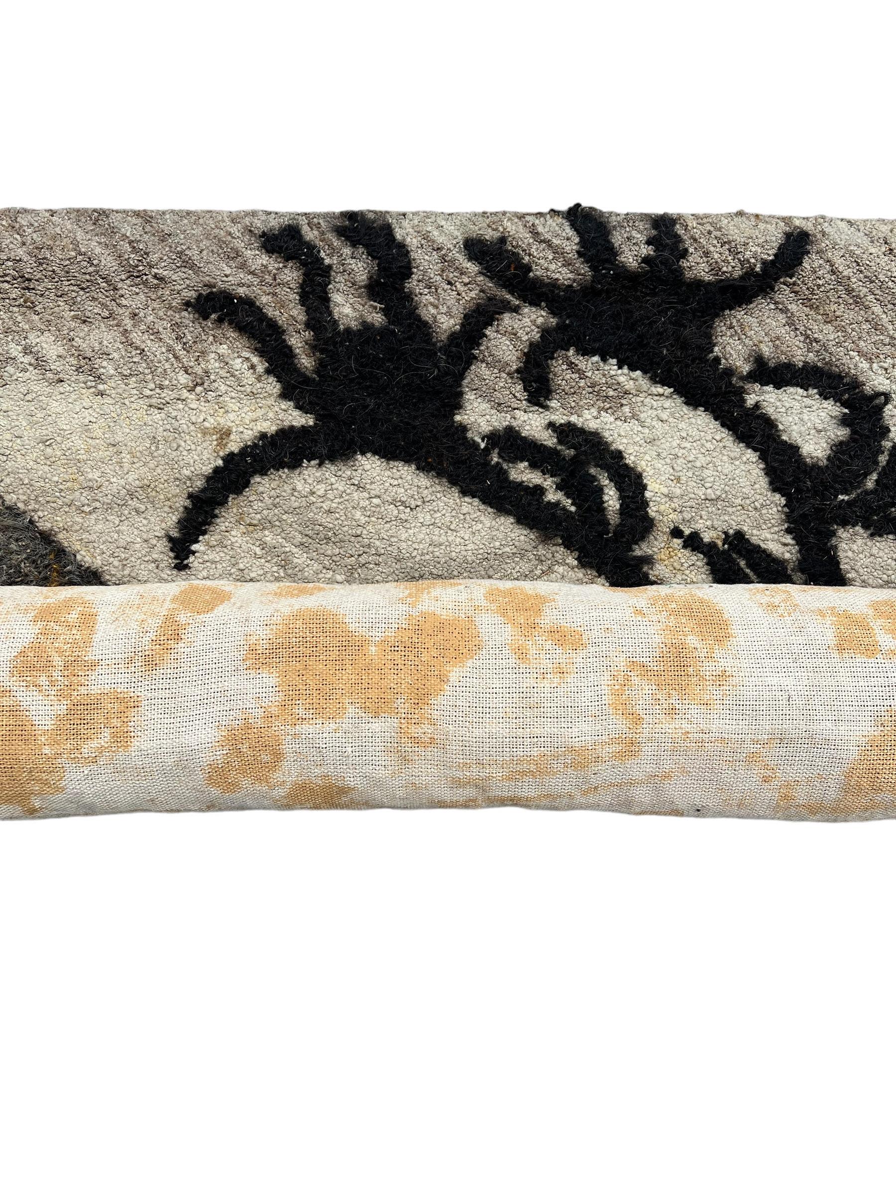 Tapiz grande colombiano Colgante de pared Escultura de crin de caballo Fibra de lana Arte textil en venta 12