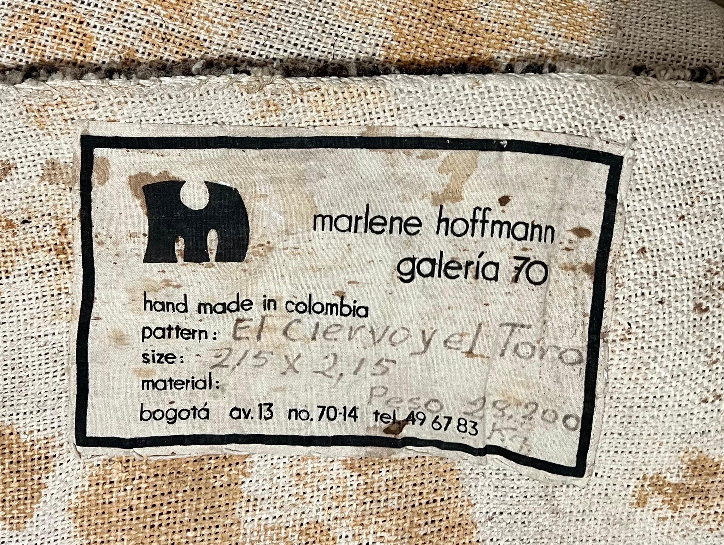 Tapiz grande colombiano Colgante de pared Escultura de crin de caballo Fibra de lana Arte textil en venta 1