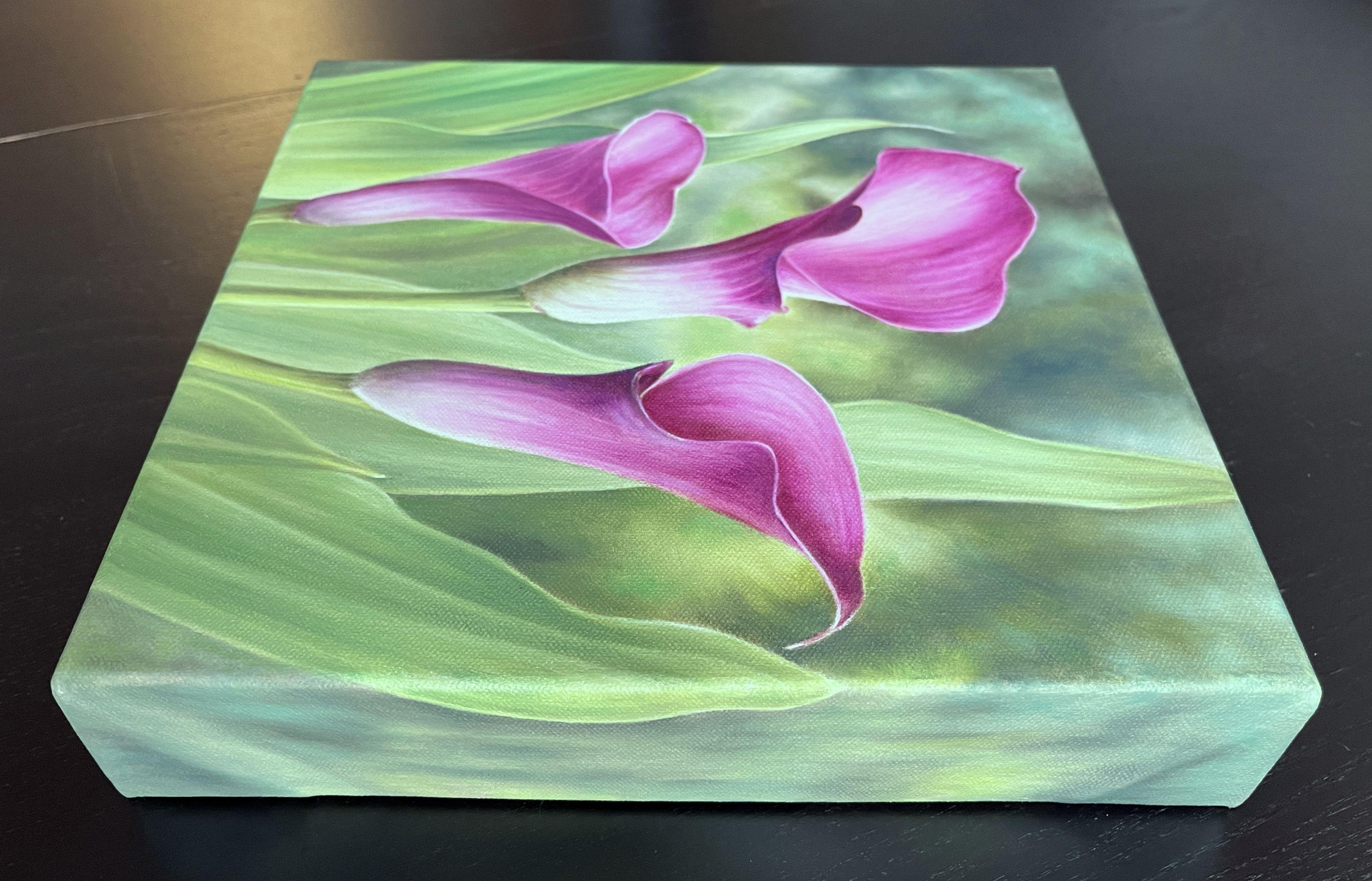 Calla Lilies, Painting, Oil on Canvas For Sale 1