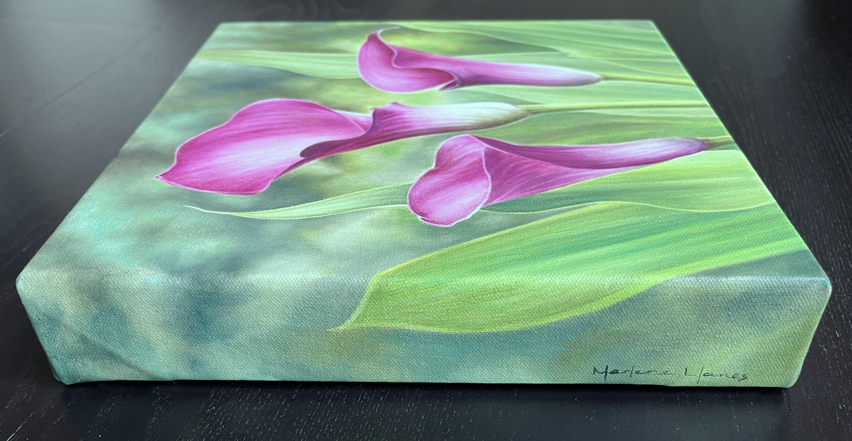 Calla Lilies, Painting, Oil on Canvas For Sale 2