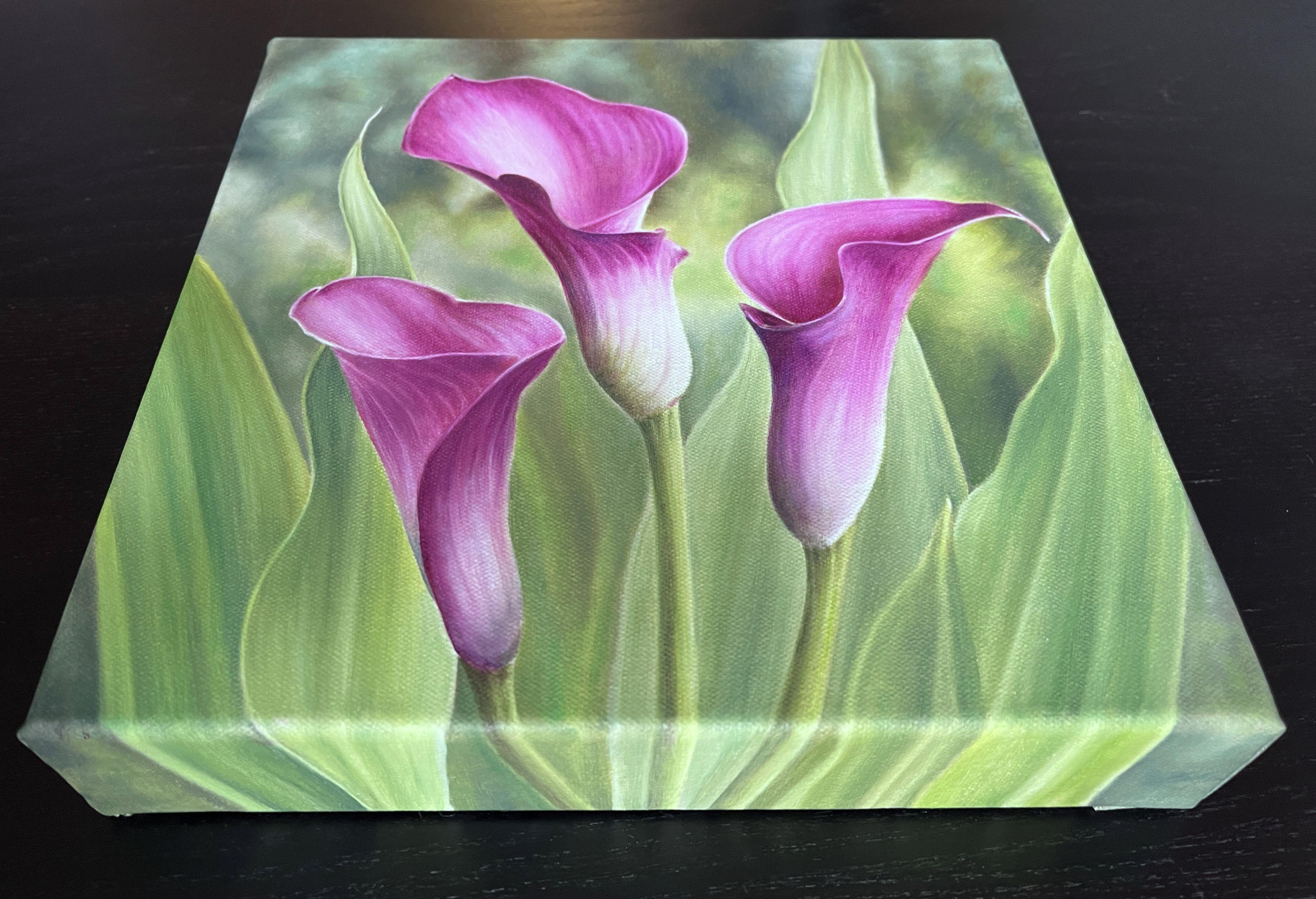 Calla Lilies, Painting, Oil on Canvas For Sale 3