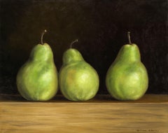 Pears (classical realistic fruits), Painting, Oil on Canvas