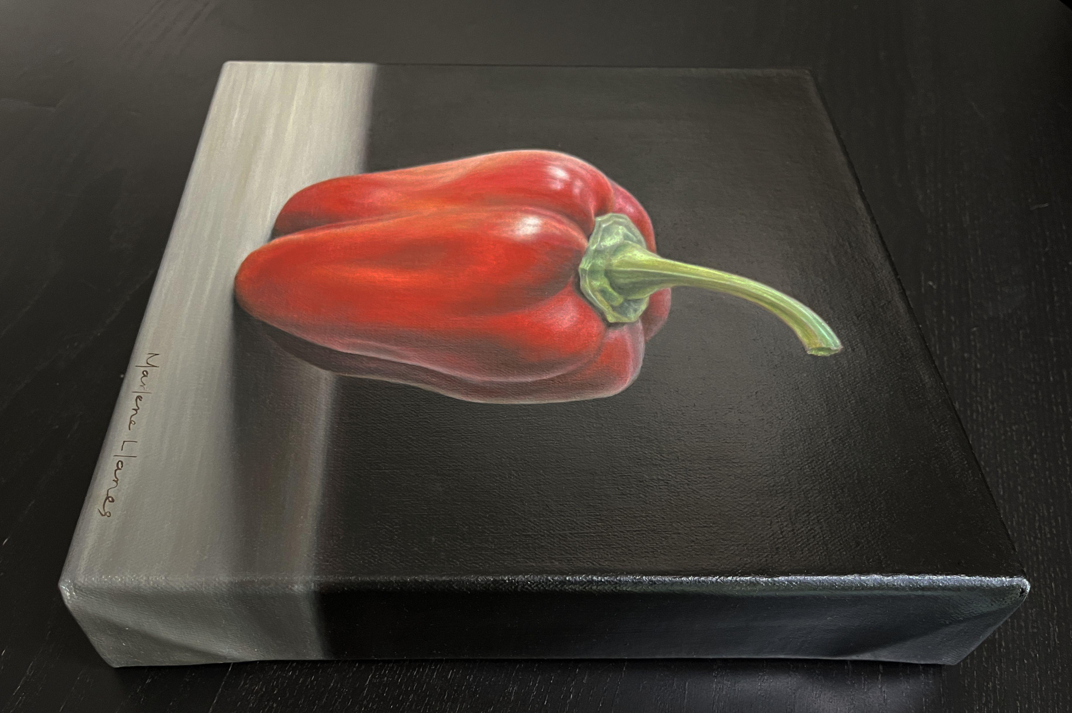 The Beauty of a Bell Pepper, Painting, Oil on Canvas For Sale 3