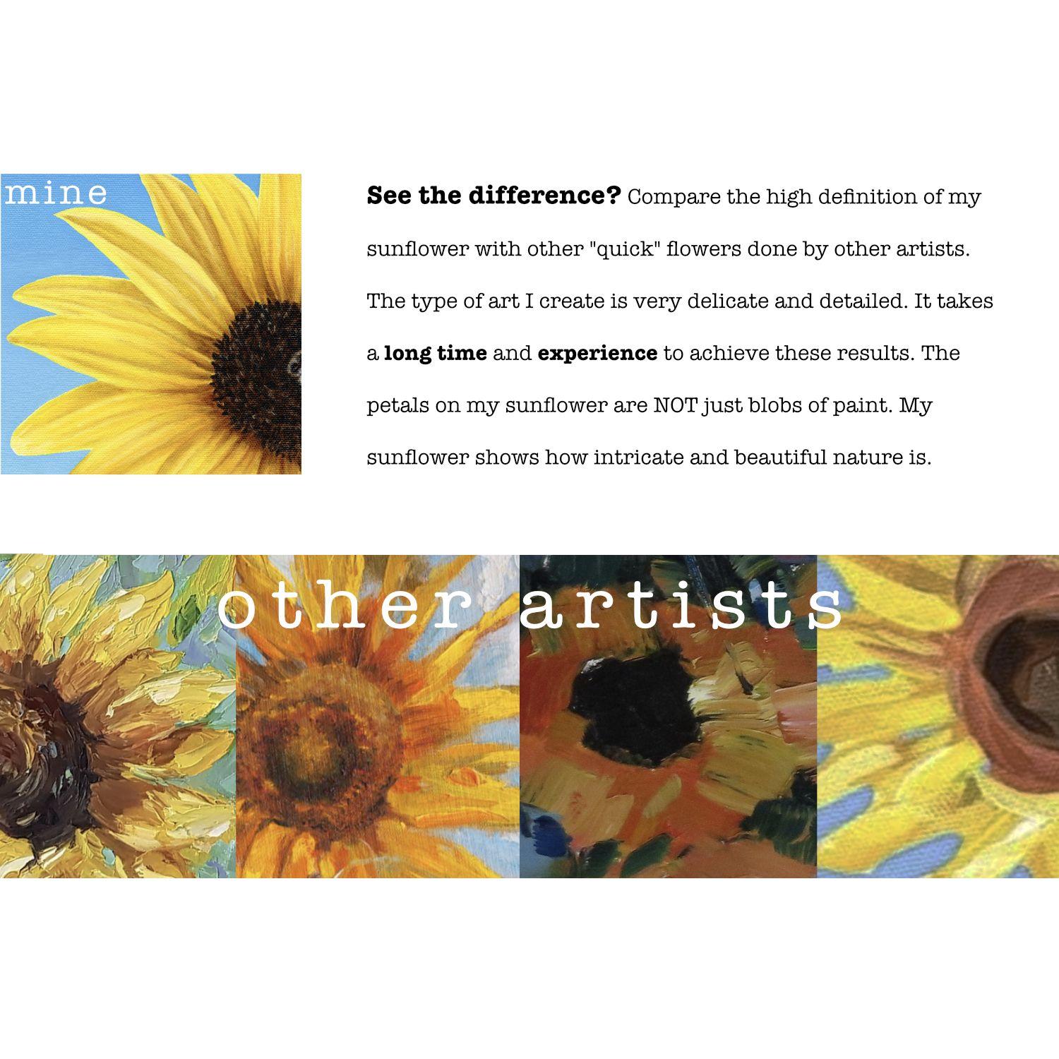 Il girasole e l'ape, Pittura, Olio su tela in vendita 2