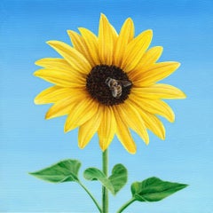 The Sunflower and the Bee, Painting, Oil on Canvas
