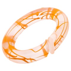 Marlene McKibbin Modernist Orange Acrylic Lucite Bracelet Bangle