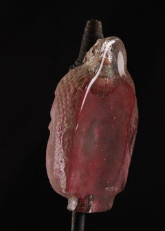 Marlene Rose (b. 1967) Head of Buddha, 2004 Sand Cast Glass and Steel Sculpture