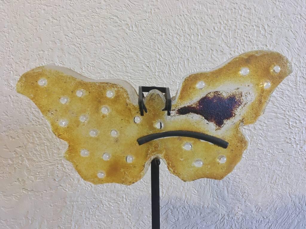 Brilliant Gold Rainbird Butterfly - Sculpture by Marlene Rose