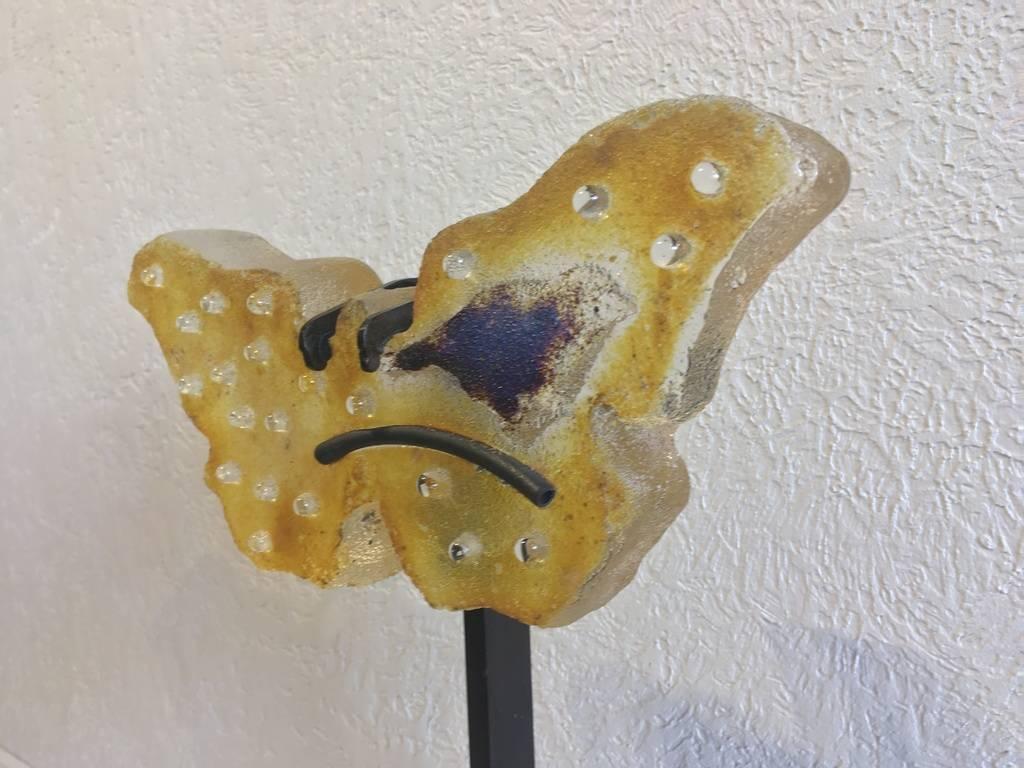 Brilliant Gold Rainbird Butterfly - Contemporary Sculpture by Marlene Rose