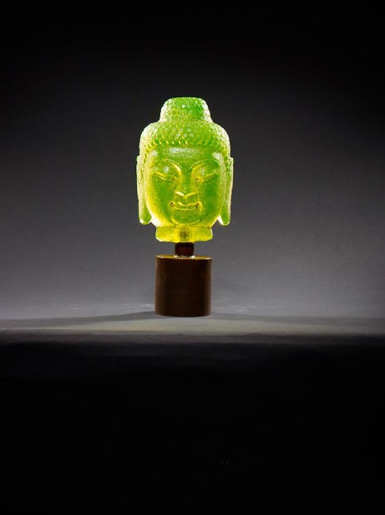 Medium Buddha - Vaseline - Sculpture by Marlene Rose