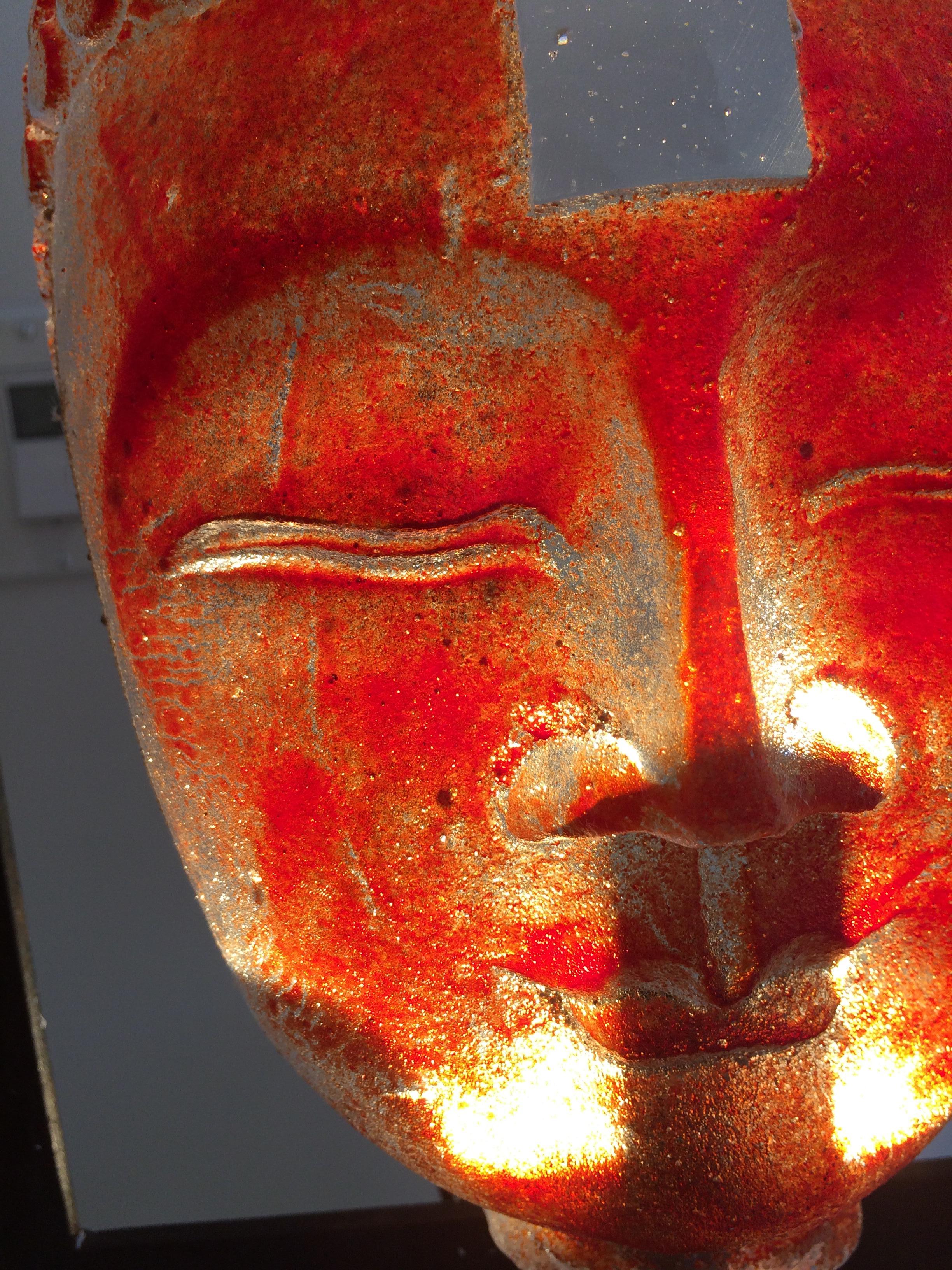 Roma Red II Buddha - Beige Figurative Sculpture by Marlene Rose
