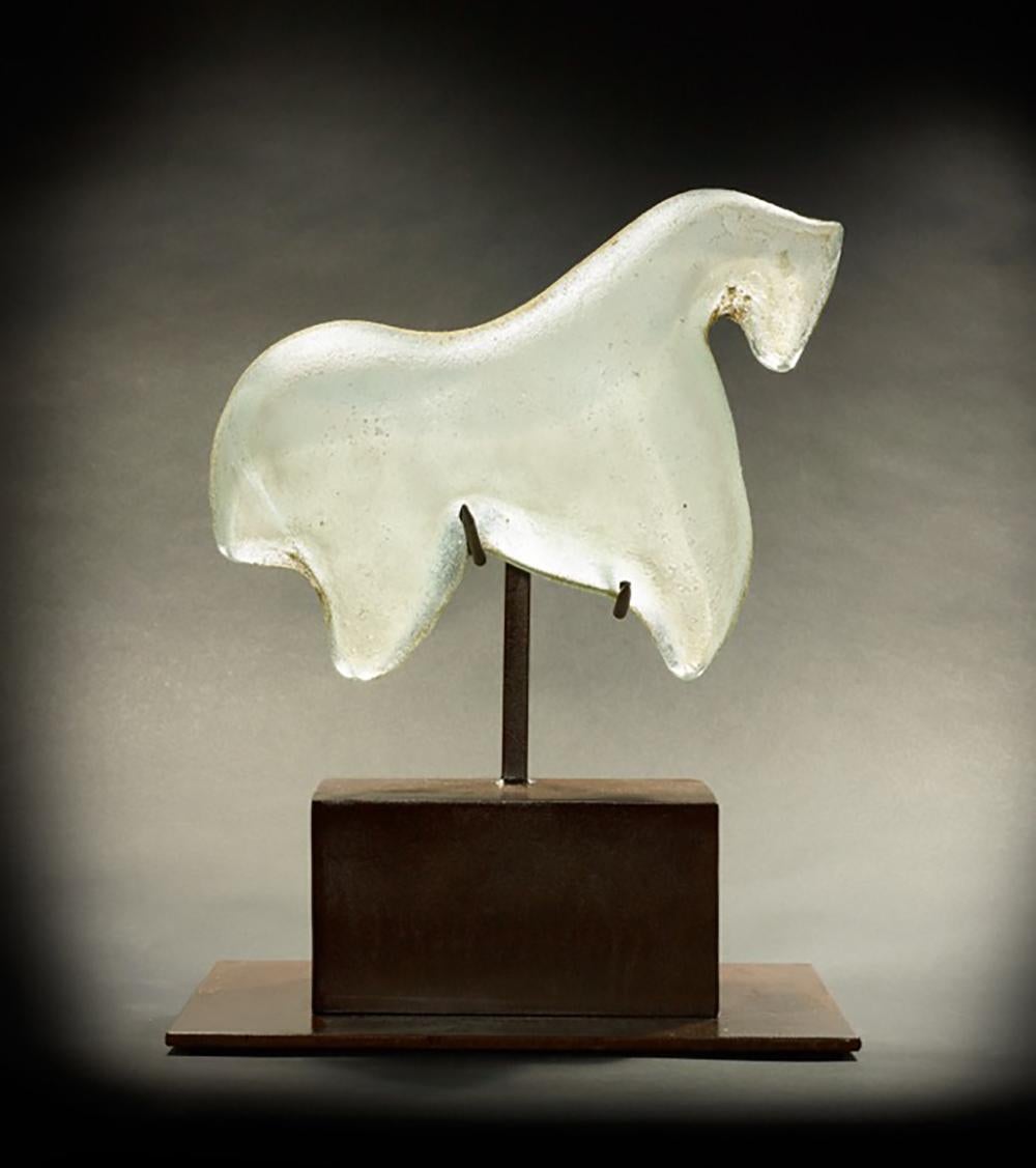 White Ancient Horse Small - Sculpture by Marlene Rose