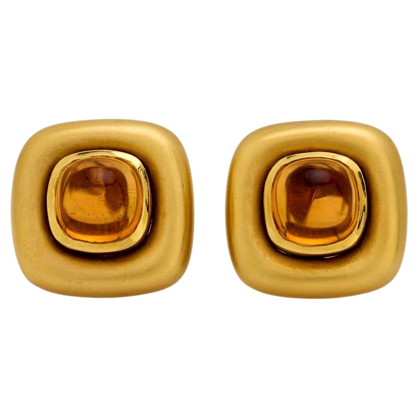 Marlene Stowe 12,80 Karat Citrin matte 18k Gelbgold Ohrringe