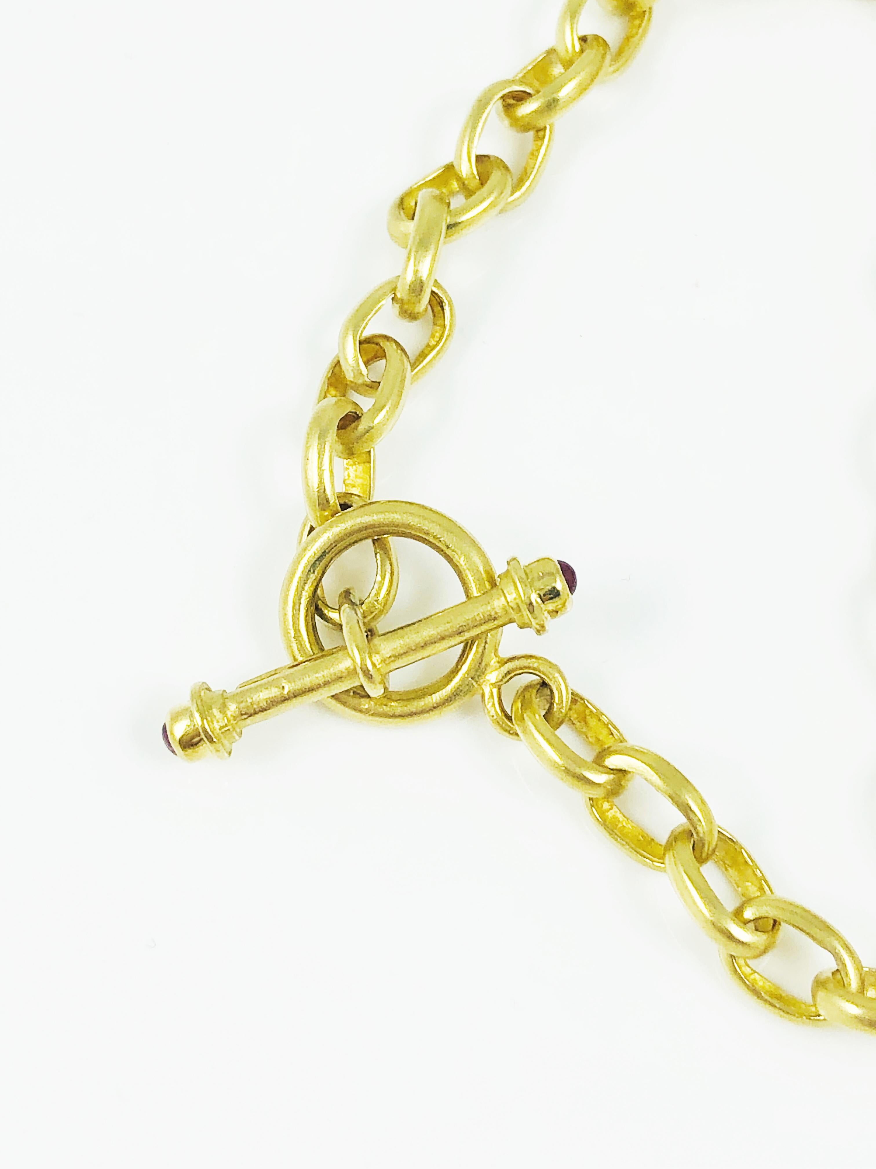 Marlene Stowe 18 Karat Yellow Gold Heart Pendant and Link Chain 2