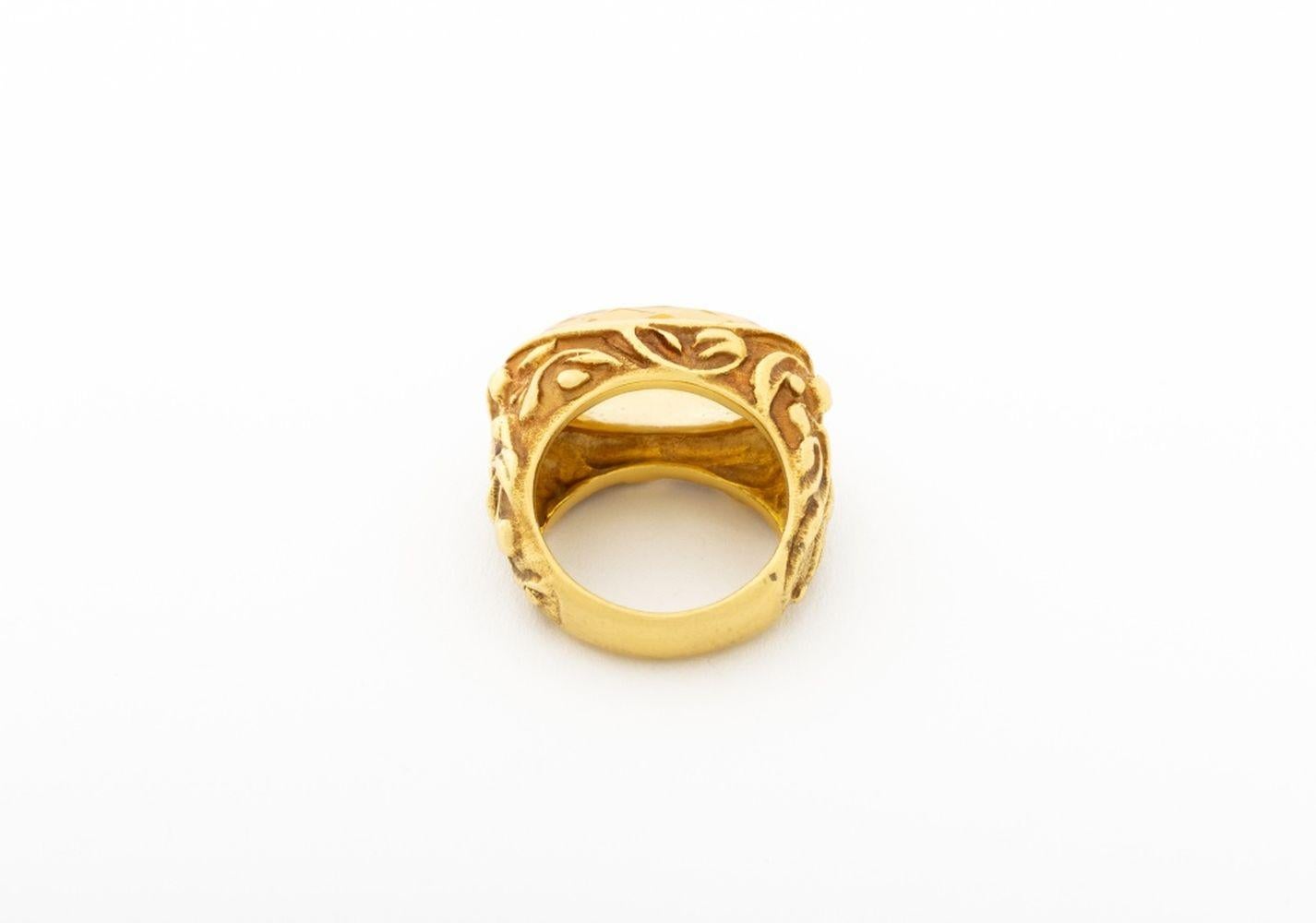 Marlene Stowe Bague en or jaune 18 carats avec citrine Bon état - En vente à Queens, NY