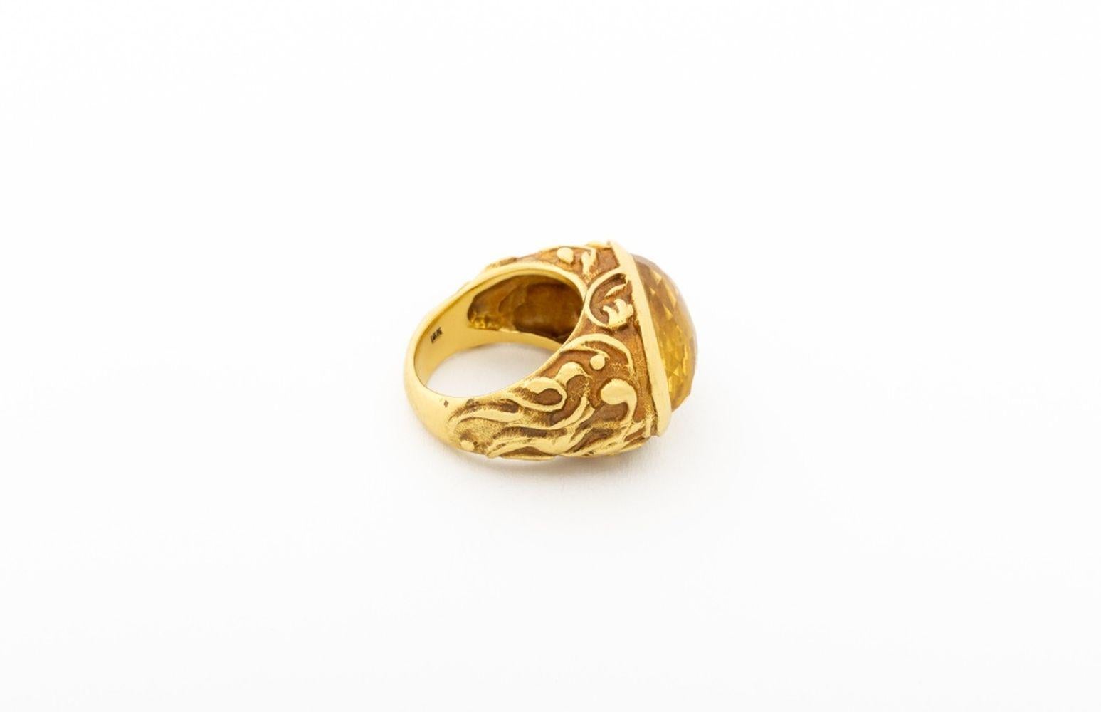 Marlene Stowe Bague en or jaune 18 carats avec citrine Unisexe en vente